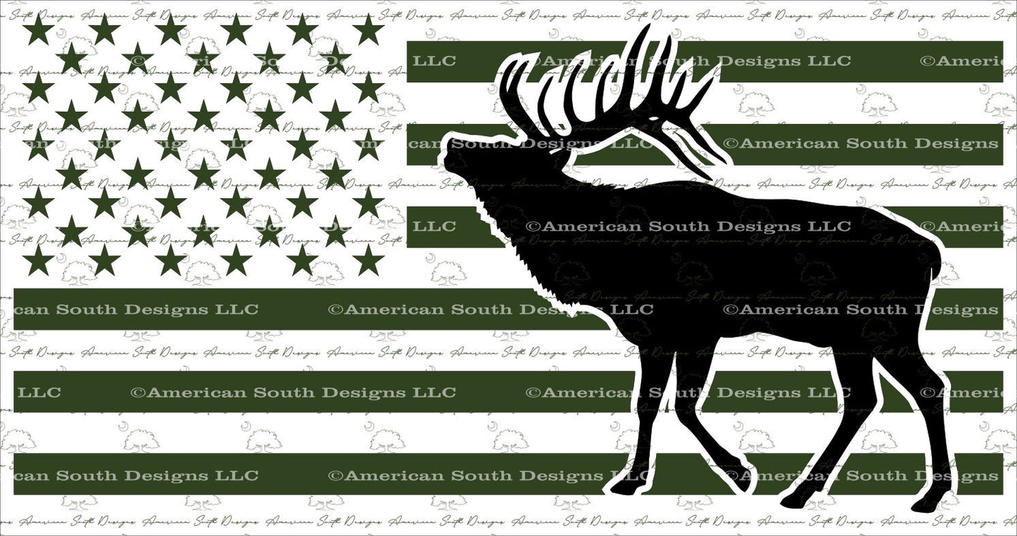 Elk Calling Flag