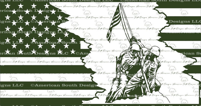 Tattered Flag Design 9  Iwo Jima