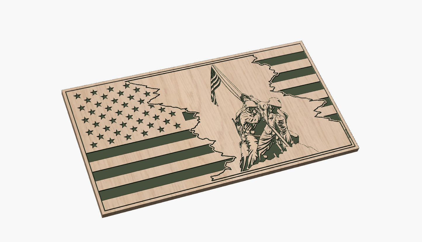 Tattered Flag Design 9  Iwo Jima