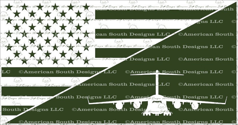 Diagonal Split American Flag with C17