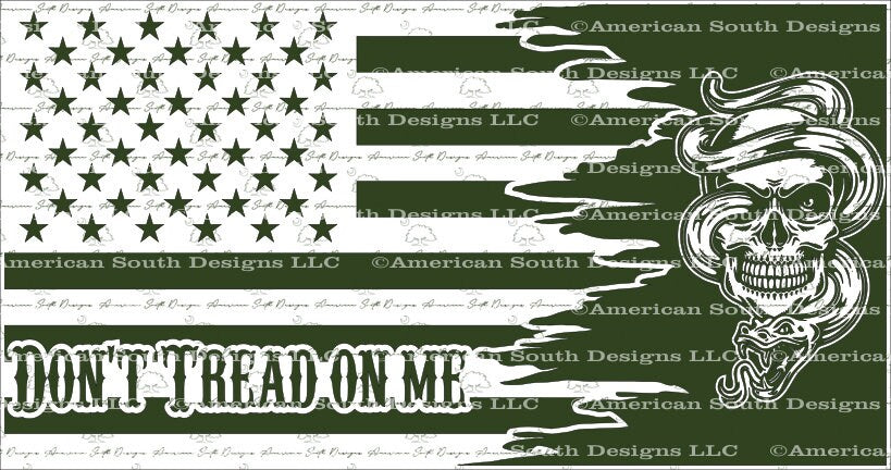 Tattered Flag with Don't Tread on Me