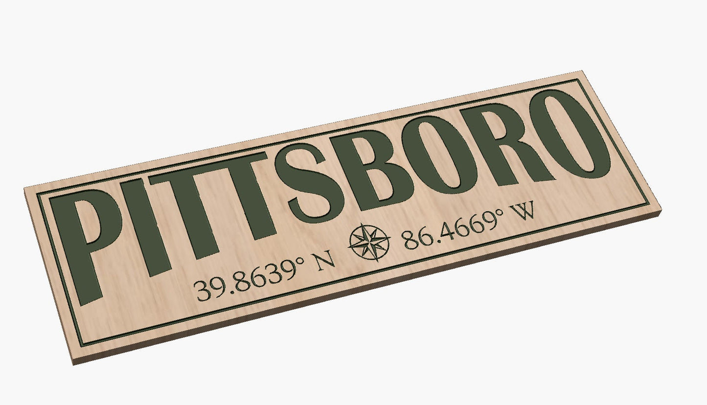 Pittsboro, IN with Coordinates