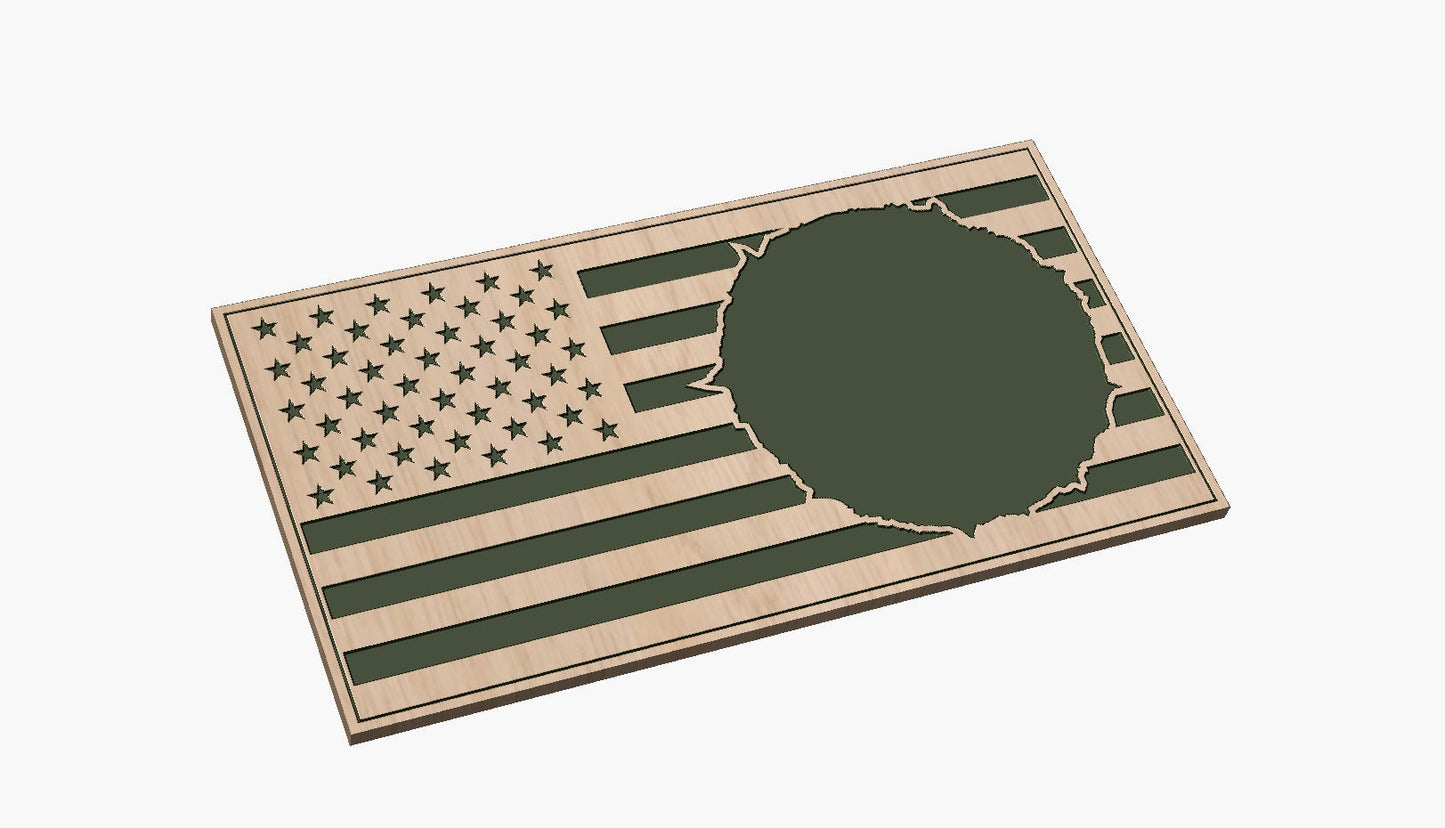 Tattered American Flag 2 - Blank - SVG