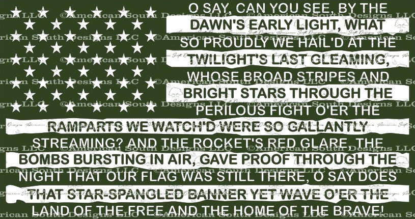 Distressed American Flag with Star Spangled Banner