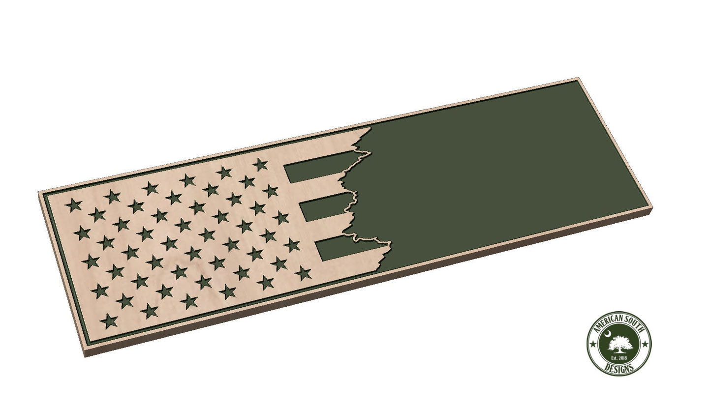 Top Half of Tattered American Flag  Digital Design  SVG, PNG