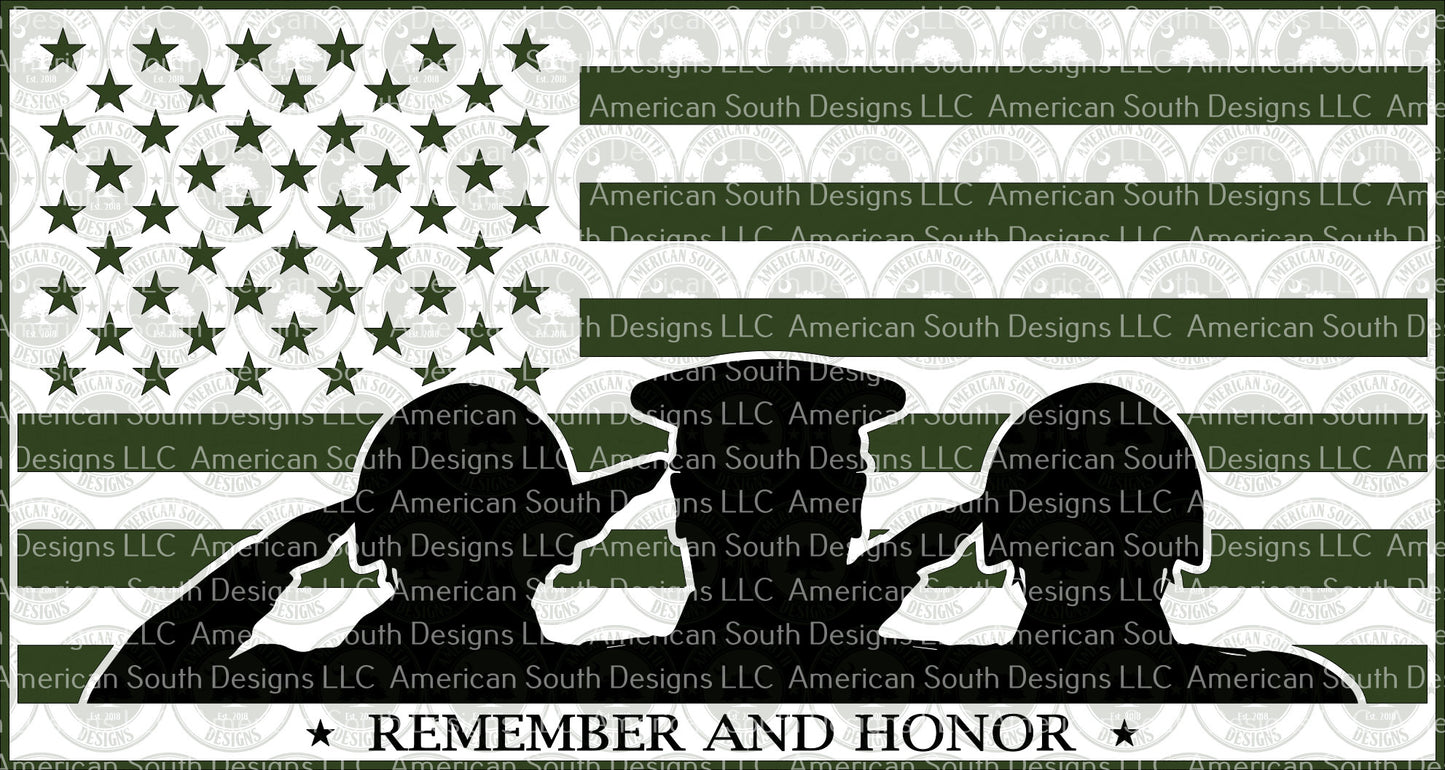 Memorial Flag  Remember and Honor  SVG, PNG