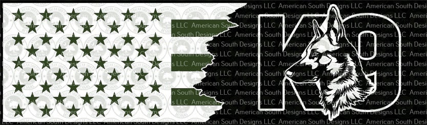 Top Half of Tattered American Flag  K9  Digital Design  SVG, PNG