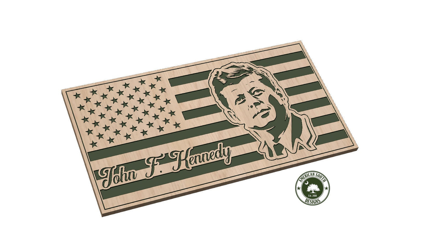 American Flag with JFK