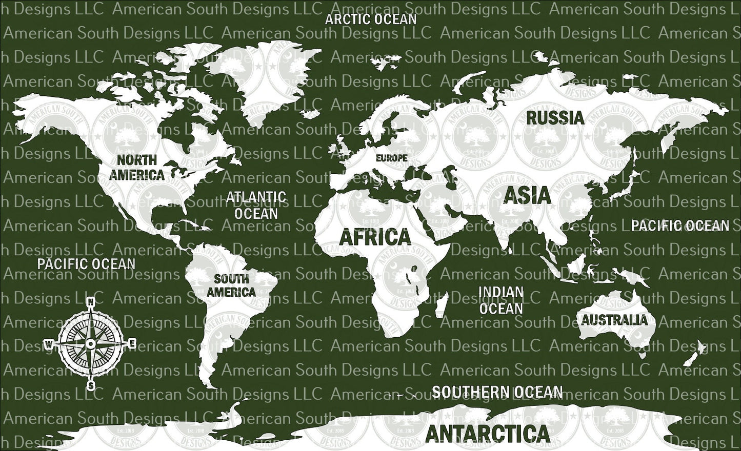 World Map with Antarctica