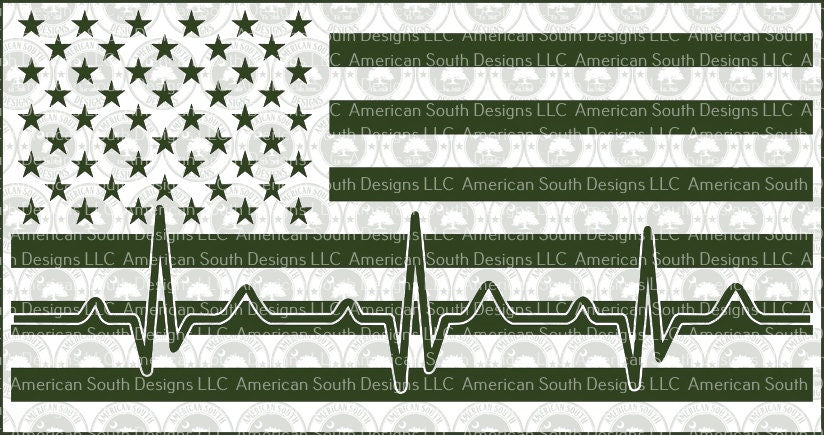 Flag with EKG