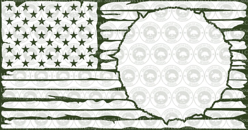 Distressed Flag Overlay with Circle