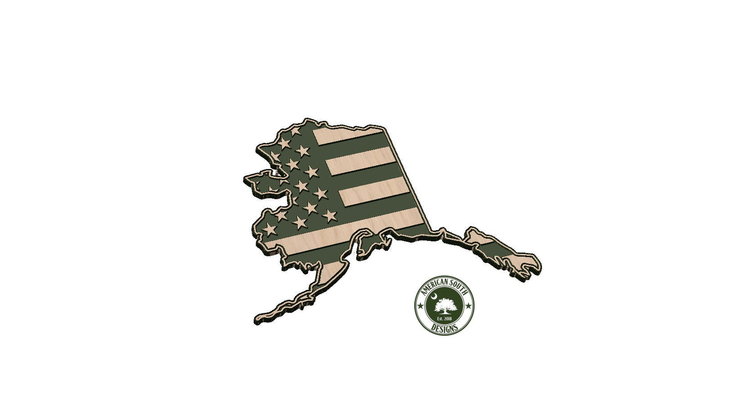 Alaska Shaped American Flag