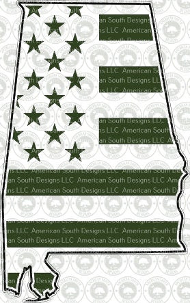 Alabama Shaped American Flag