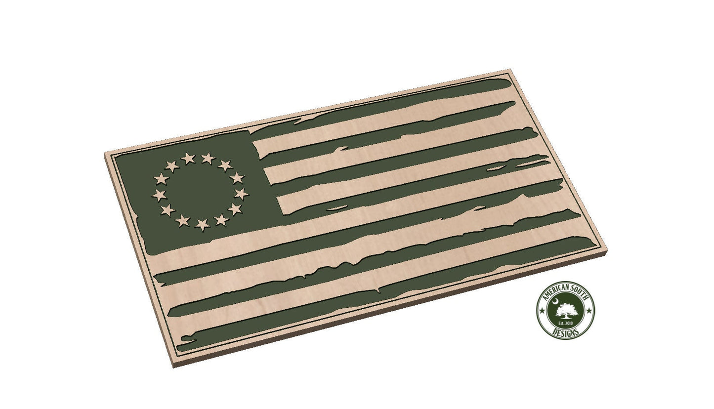 Distressed Betsy Ross Flag  Version 3