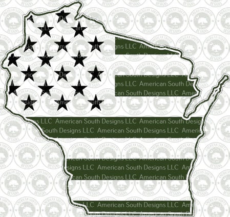Wisconsin Shaped American Flag