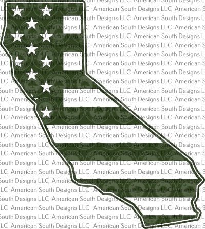 California Shaped American Flag