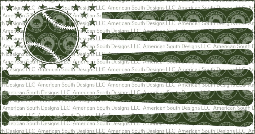 American Flag with Baseball and Bats 2