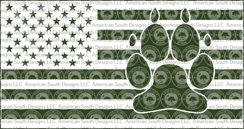 American Flag with Dog Paw