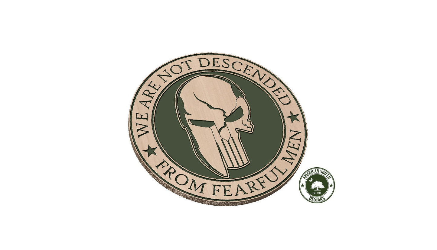 We Are Not Descended From Fearful Men  Spartan/Punisher  Digital Designs  SVG, PNG