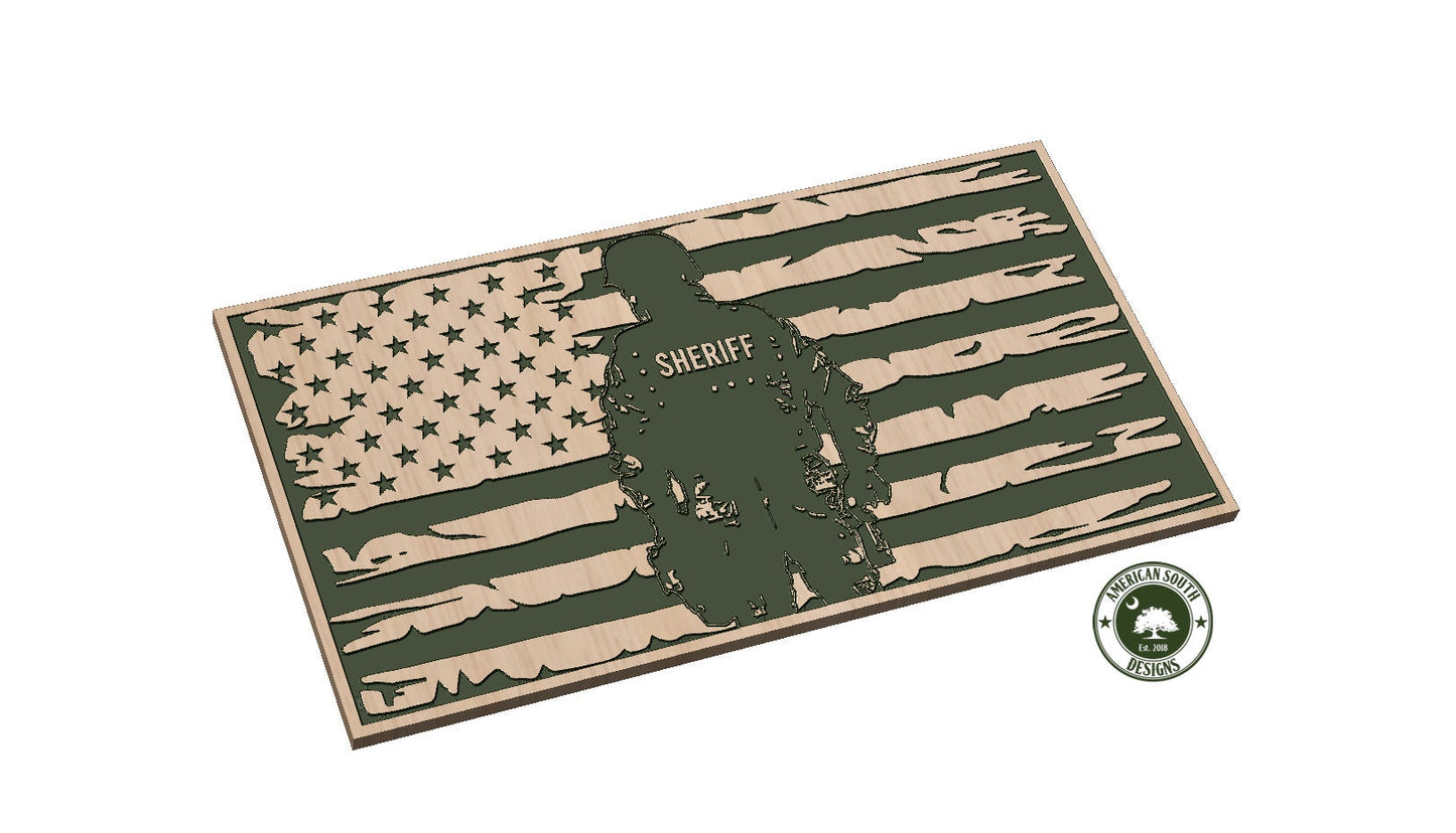 Distressed Flag Overlay Version 2  Sheriff