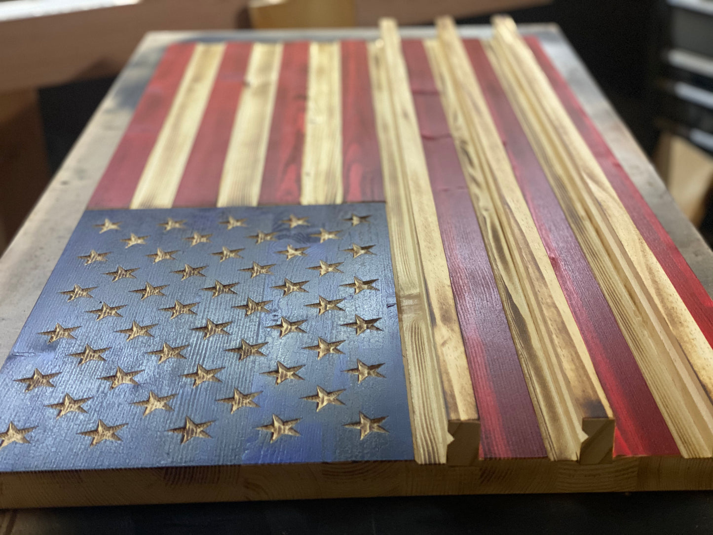Challenge Coin Display Rack - 50 Star American Flag